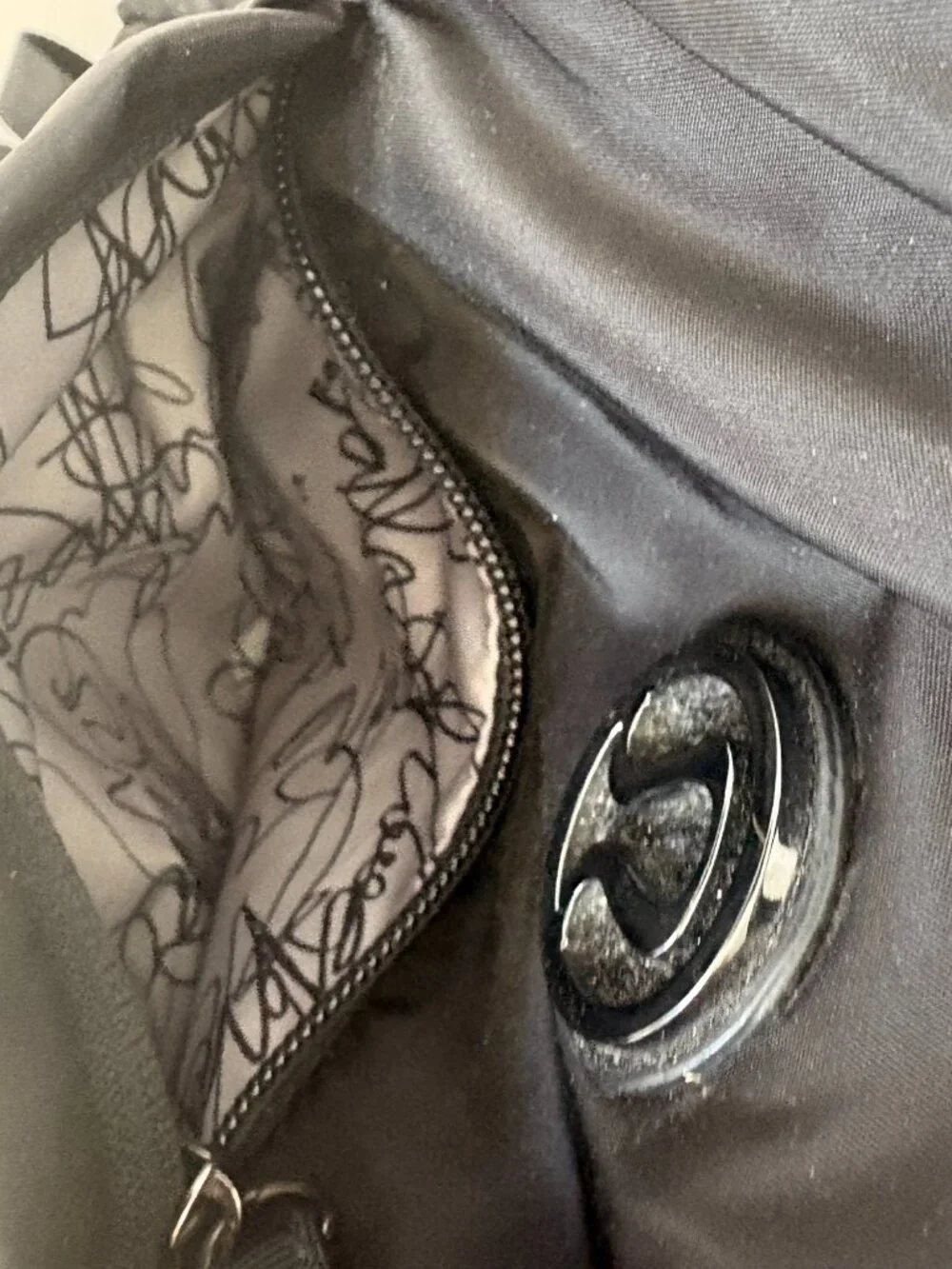 Lululemon Black Nylon Ruched Flap Backpack Multiple Pockets Retro 19